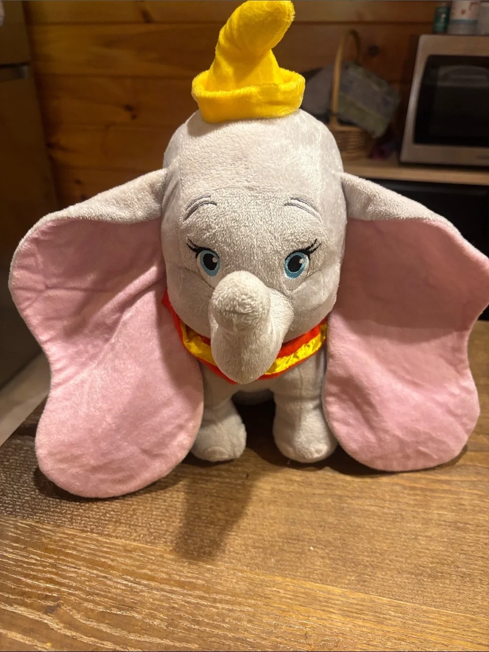 Disney Grey and Pink Dumbo Plush with Yellow Hat